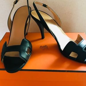Hermes Nappa Leather Night 70 Slingback